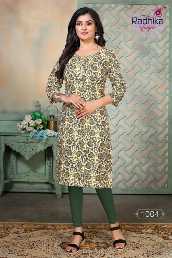 Radhika Traditional 1 Fancy Cotton Printed Casual Wear Kurti 